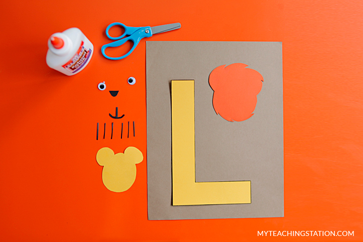 Letter L Craft Materials for Making an Lion