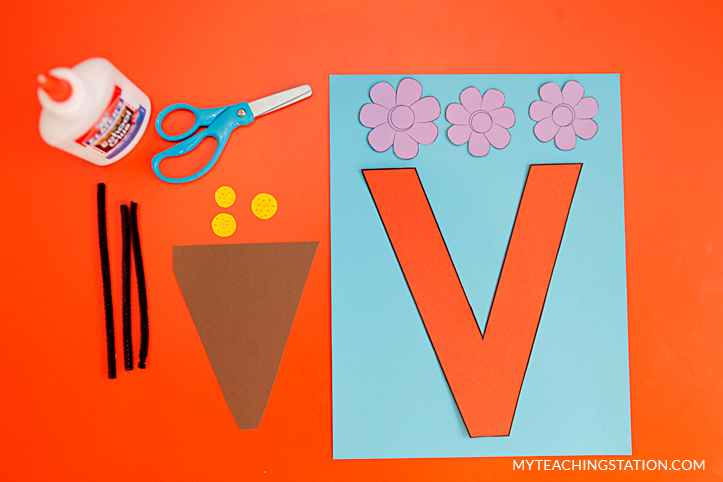 Letter V Craft Materials for Making an Vase