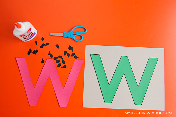 Letter W Craft Materials for Making an Watermelon