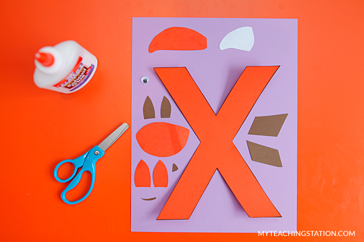 Letter X Craft Materials for Making an Fox