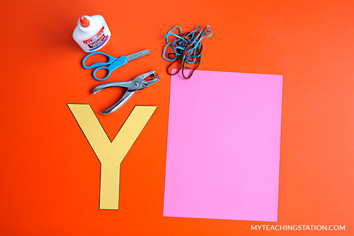 Letter Y Craft Materials for Making an Yarn