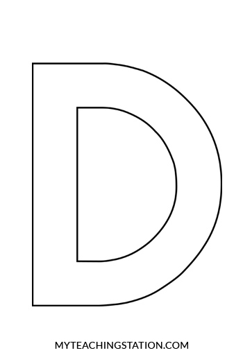 Uppercase Letter D Template