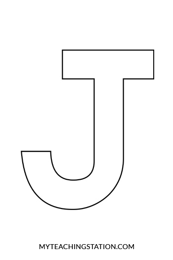 Uppercase Letter J Template