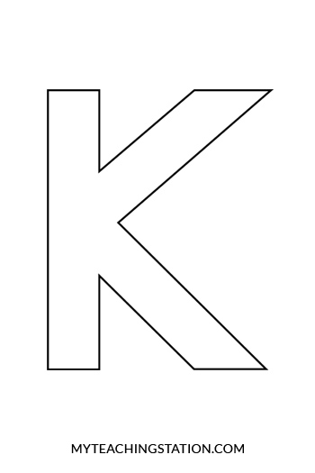 Uppercase Letter K Template