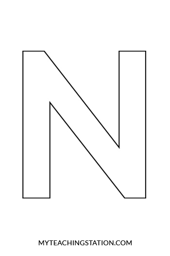 Uppercase Letter N Template