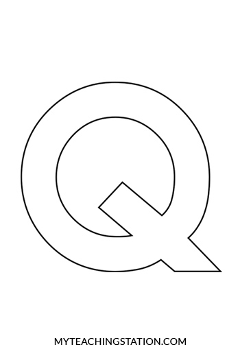 Uppercase Letter Q Template