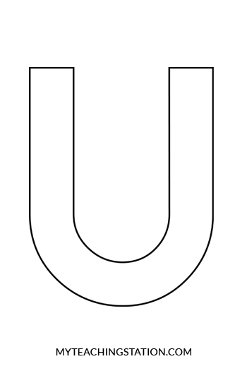 Uppercase Letter U Template