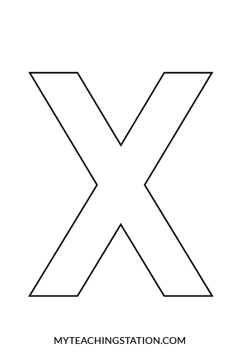 Uppercase Letter X Template