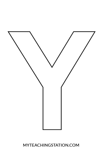 Uppercase Letter Y Template