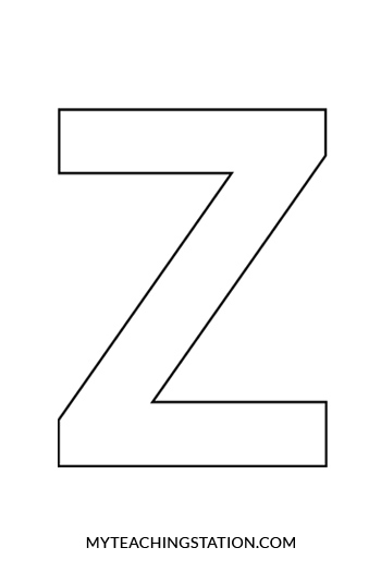 Uppercase Letter Z Template