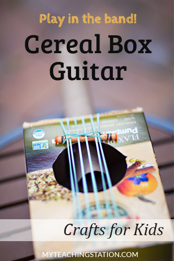 How to make a cardboard guitar for kids. Cereal Box Guitar Craft for Kids