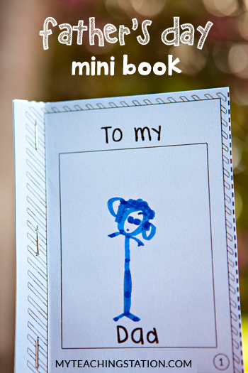 Father's Day minibook kids craft.