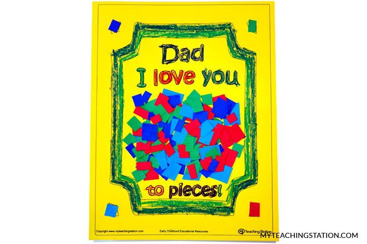 I Love You to Pieces Lego Heart Card for Dad or Daddy 