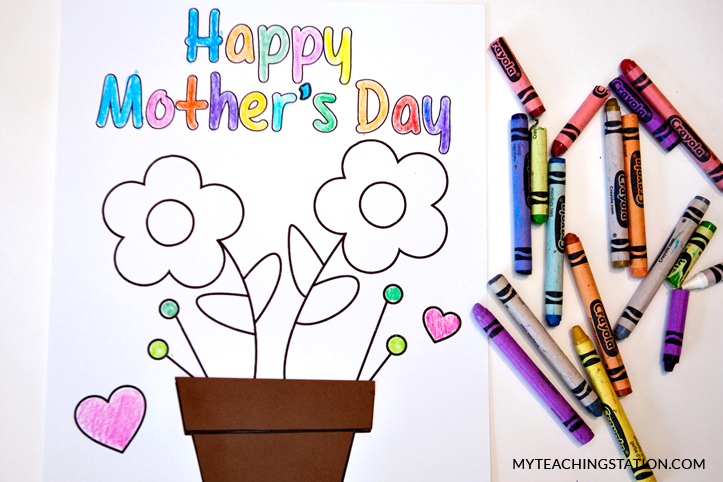 Color the mother's day card.