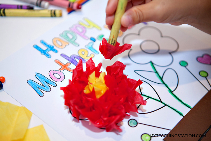 Create the mother's day flower card.