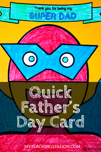 Preschool Kids Craft Activity - Make a Simple Father's Day Homemade Card