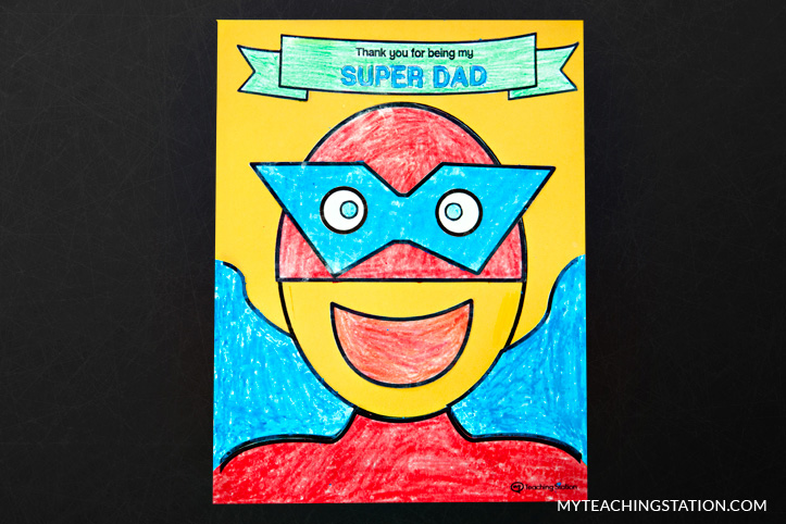 Father's Day super hero homemade card.