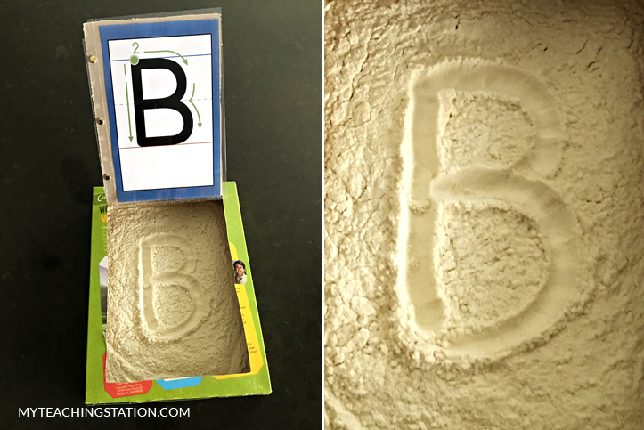 DIY Alphabet Flour Tray