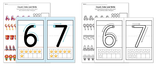 Worksheets in Color and Black-and-White