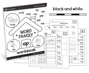 AP Word Family Printable Workbook Free Sample in BW
