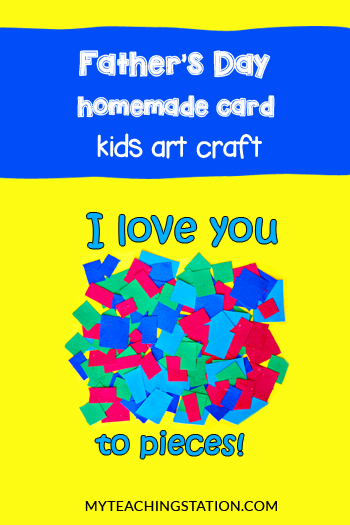 Dad I Love You to Pieces Printable Page Kids Craft.