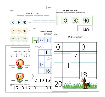 Number Sequence Worksheets and Activities