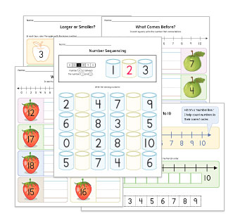 Before, After & Between Numbers Worksheets