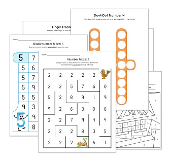 Numeral Identification Worksheets and Activities