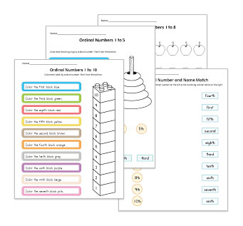 Ordinal Numbers Worksheets and Activities
