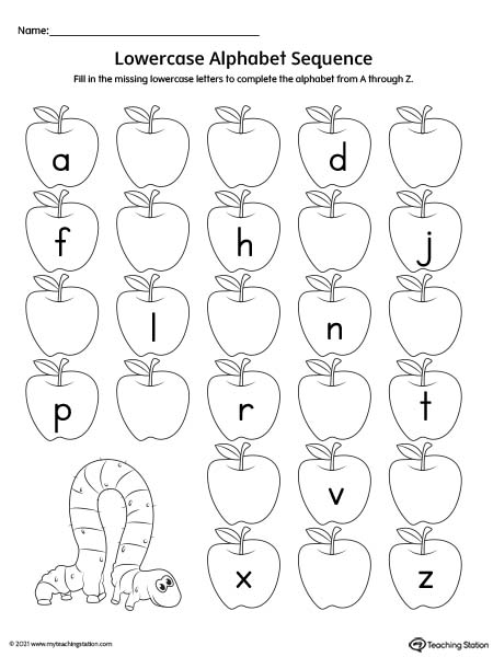 Lowercase Alphabet Sequence Worksheet