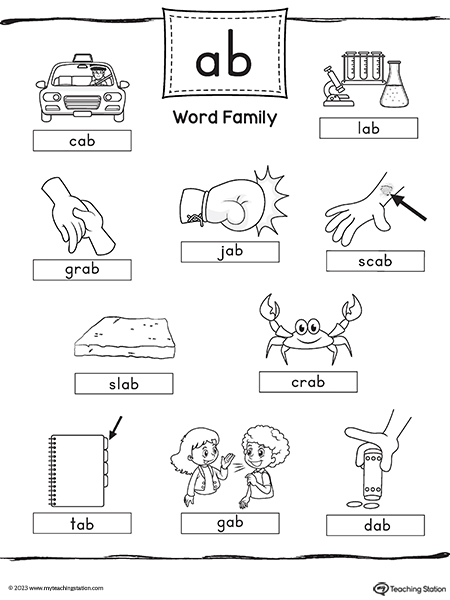 AB Word Family Image Poster