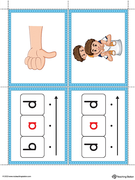 AD Word Family Image Flashcards Printable PDF (Color)