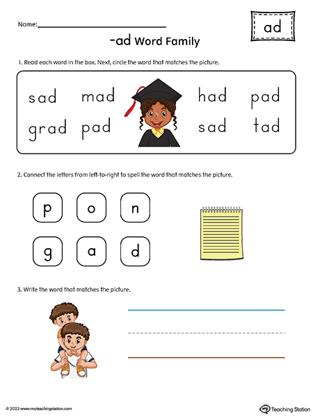 AD Word Family Printable PDF