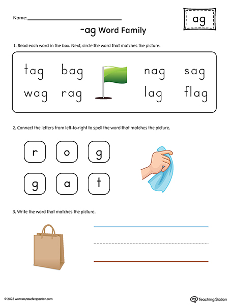 AG Word Family Printable PDF