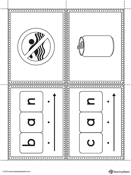 AN Word Family Image Flashcards Printable PDF