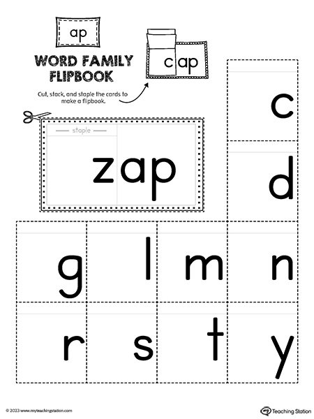 AP Word Family Flipbook CVC Printable PDF