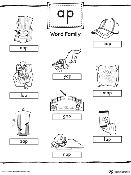 AP Word Family CVC Picture Poster