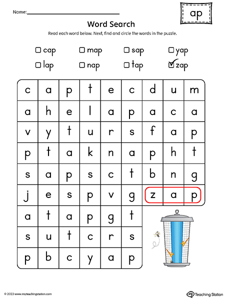 Words Beginning with B Wordsearch Worksheets