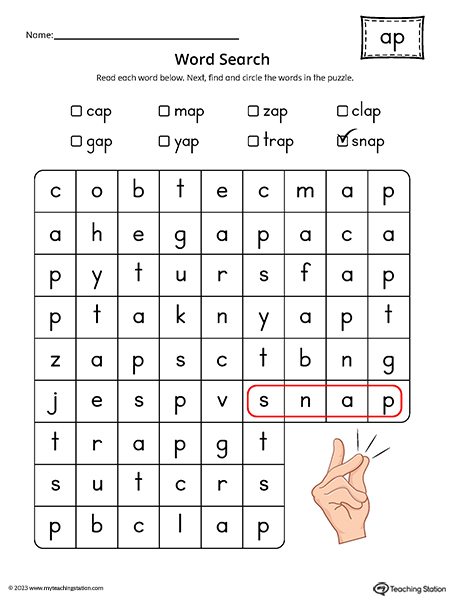 AP Word Family Word Search Printable PDF