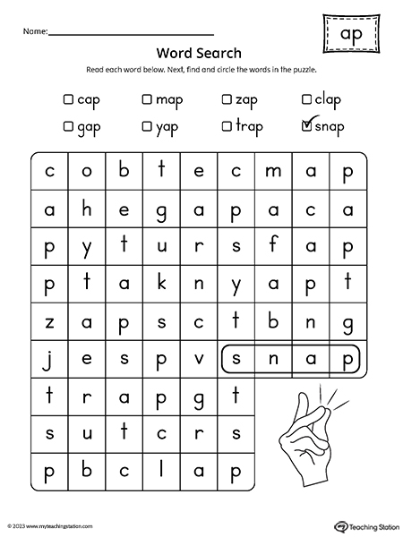 AP Word Family Word Search Worksheet