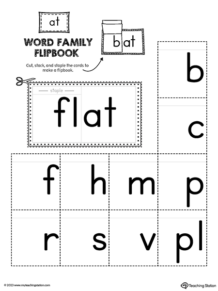AT Word Family Flipbook Printable PDF