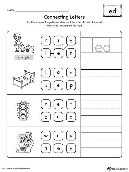 ED Word Family Build Words Worksheet