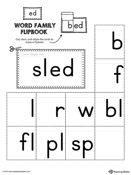 ED Word Family Flipbook Printable PDF