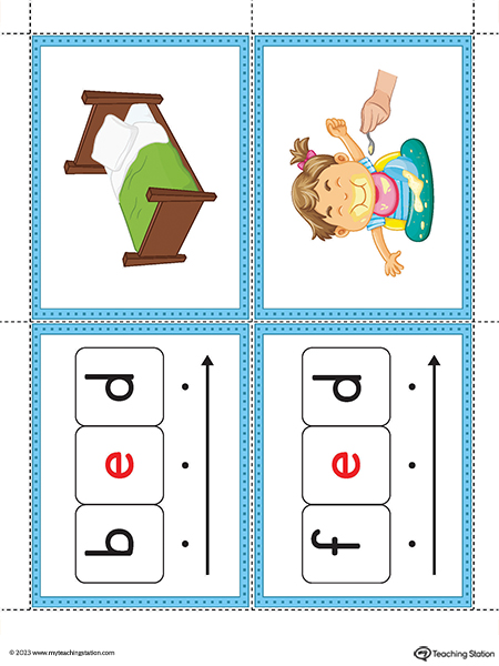 ED Word Family Image Flashcards Printable PDF (Color)