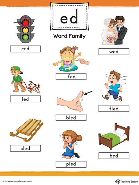 ED Word Family Image Poster Printable PDF