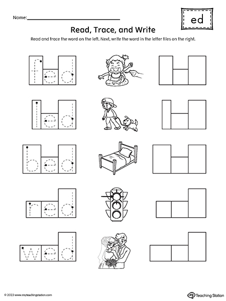ED Word Family Read and Spell Worksheet
