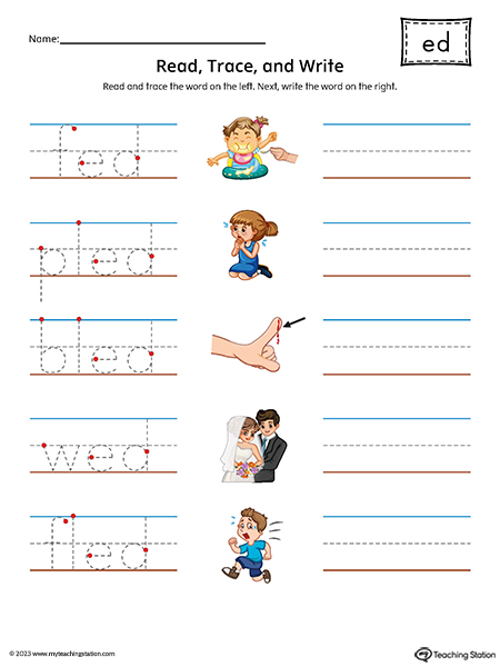 ED Word Family Read and Write Printable PDF