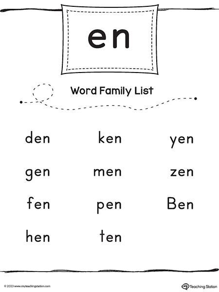 EN Word Family CVC List