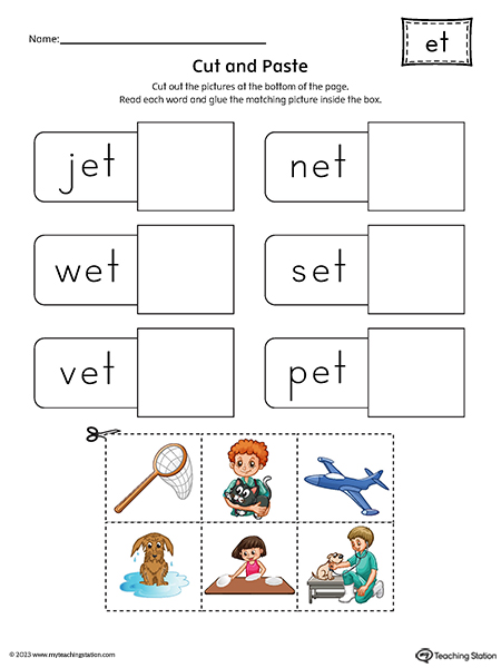 ET Word Family CVC Cut-and-Paste Printable PDF