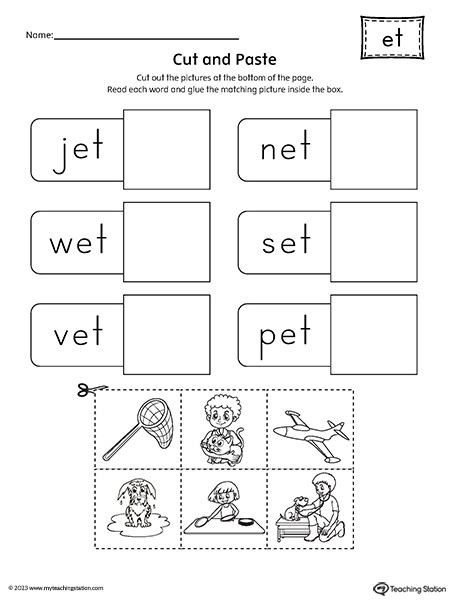 ET Word Family CVC Cut-and-Paste Worksheet